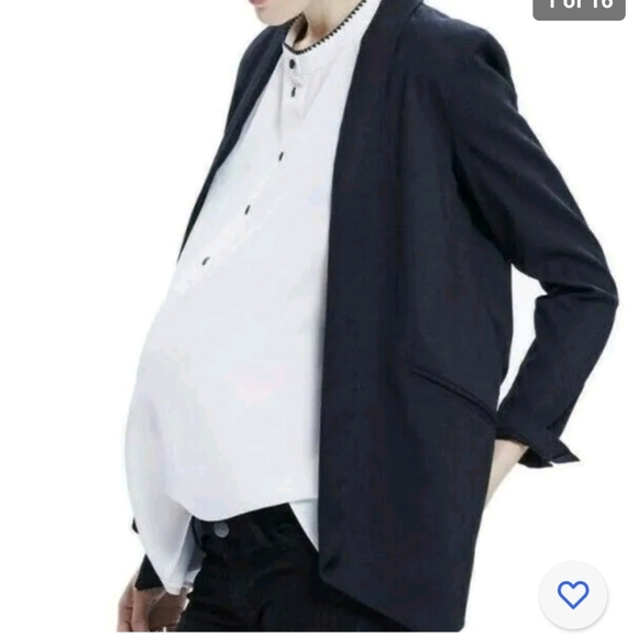 HATCH Maternity black open front drape blazer. Pockets. Size 1 - Picture 13 of 16